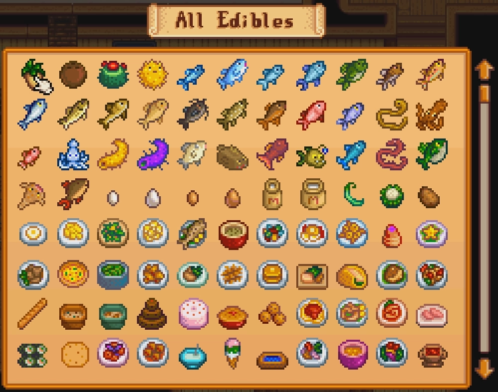 Video of scrolling item grid